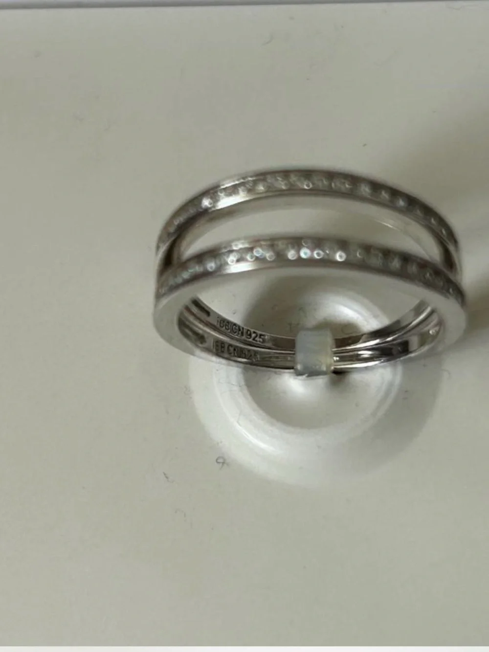 Giani Bernini Sterling Silver Cubic Zirconia Size 7 Double Band Ring - Silver